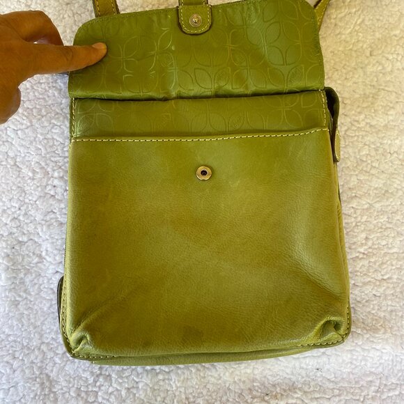 Beautiful Moss Green Leather Fossil Cross Body Bag with Lots of Organization - Picture 15 of 15